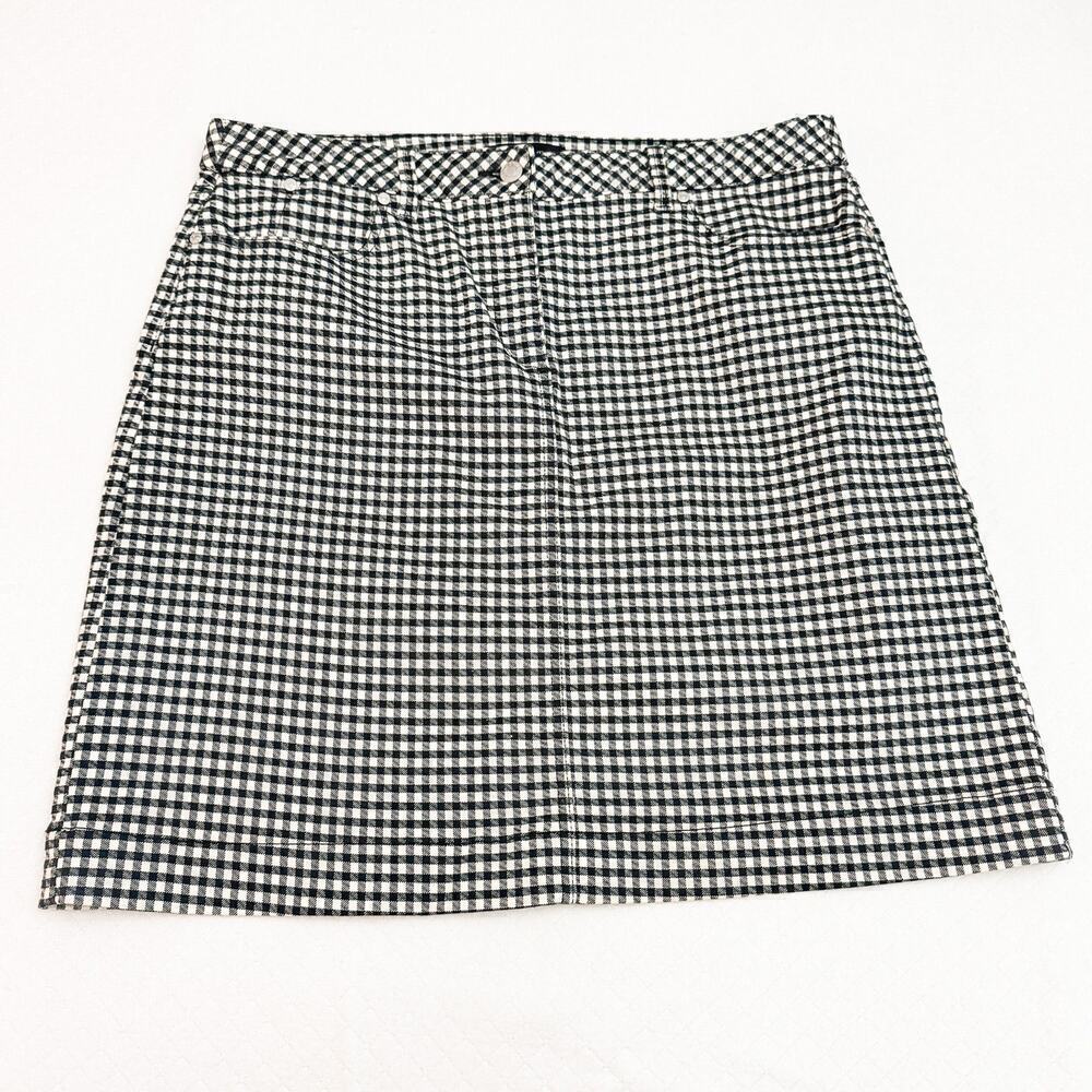 Talbots Gingham Checkered Pattern Pencil Skirt Bl… - image 1